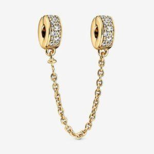 Clear Pav�� Safety Chain Clip Charm
